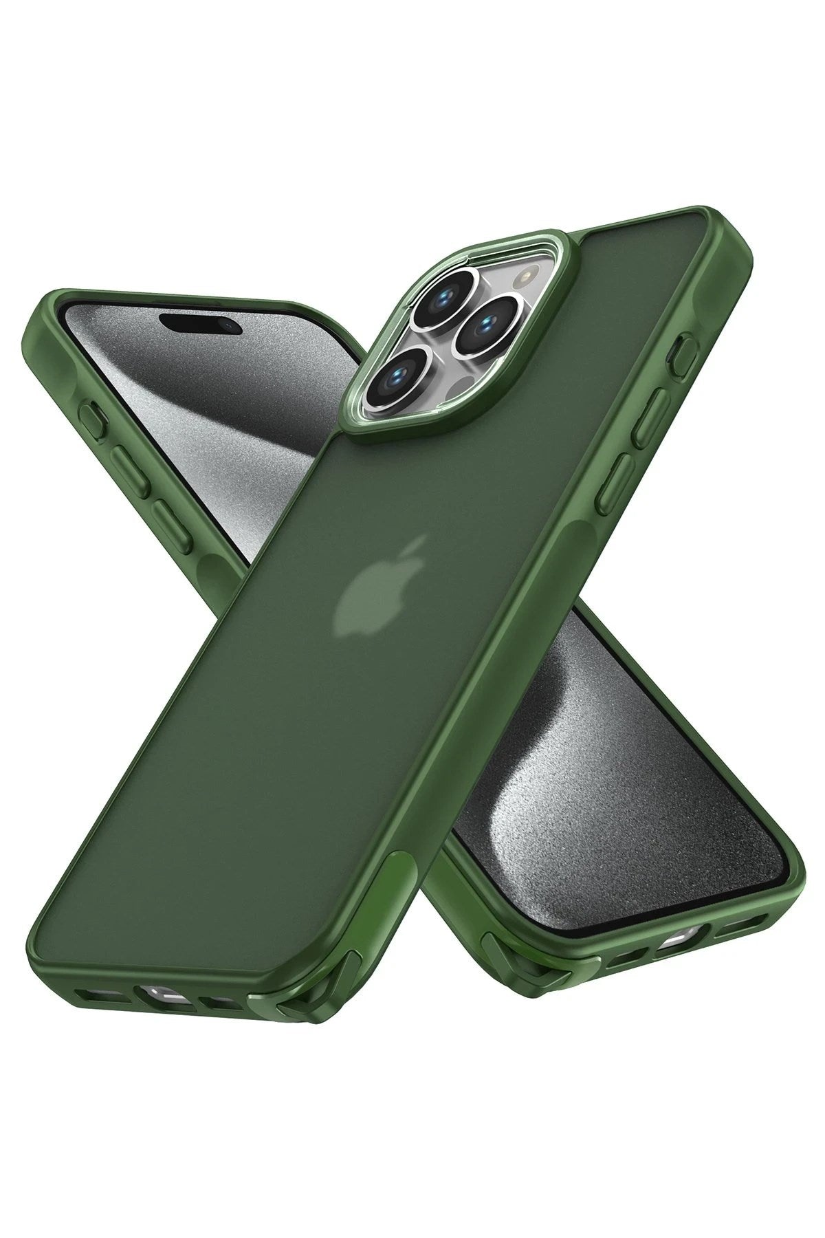 Mey İthalat® iPhone 15 Pro Kılıf Elegant Kapak - Yeşil