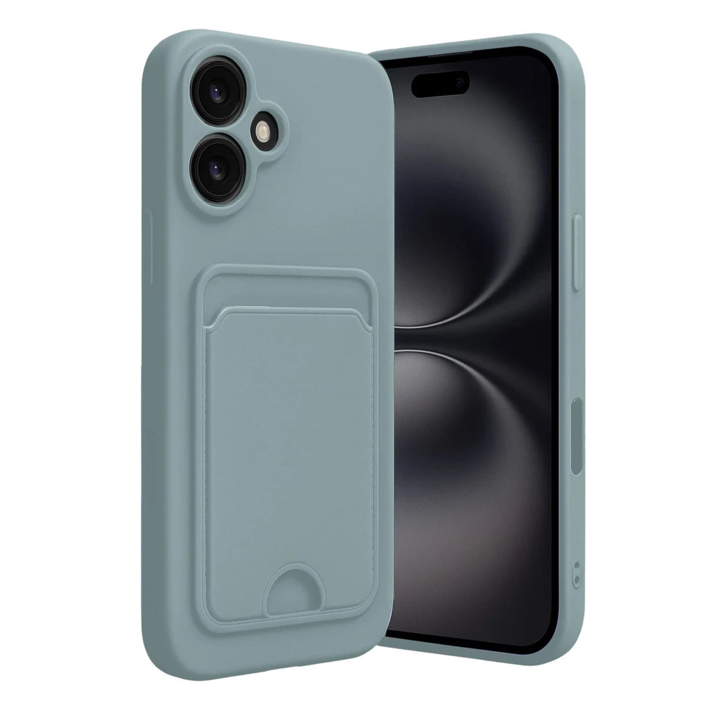 Mey İthalat® iPhone 16 Kılıf Kelvin Kartvizitli Silikon - Açık Yeşil