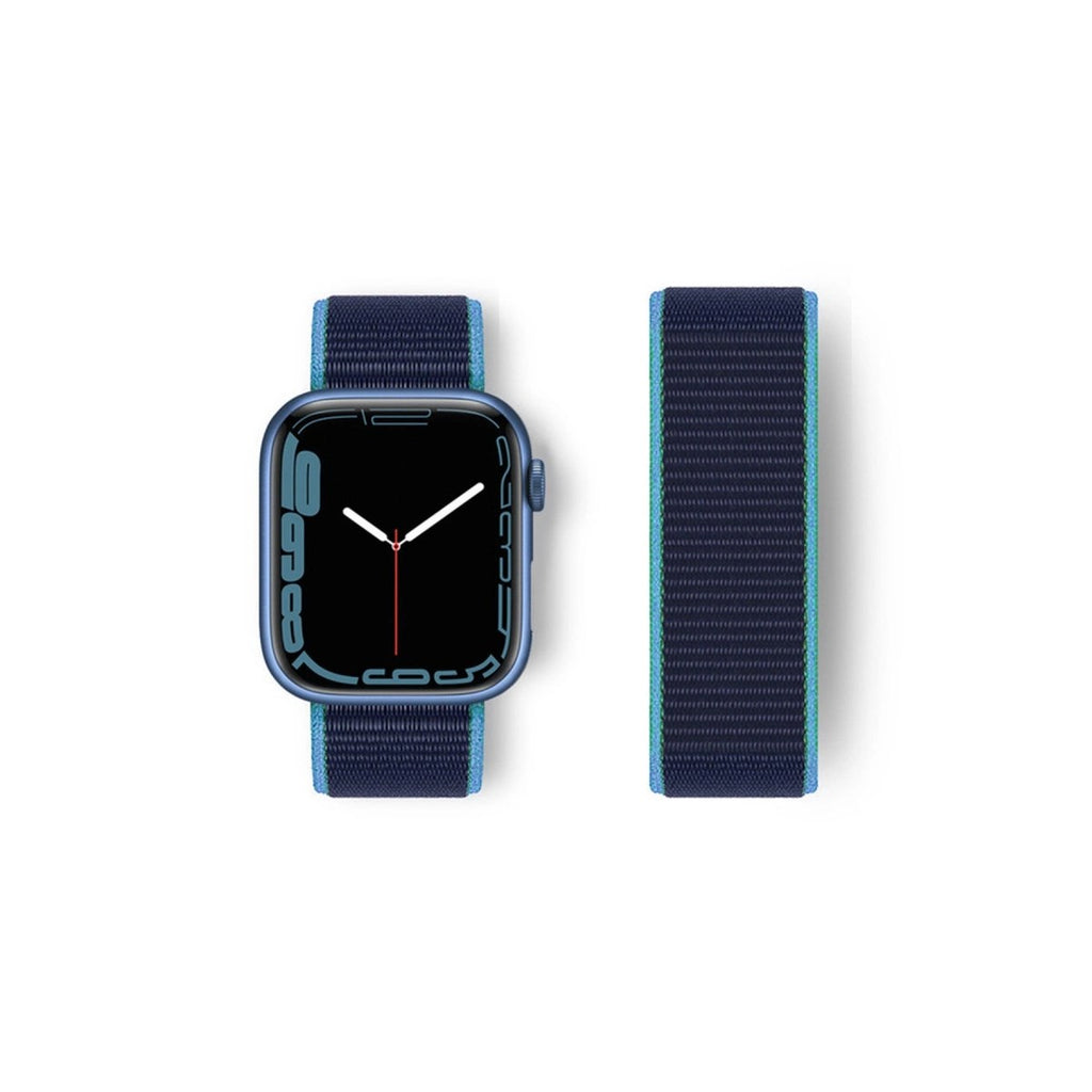 Mey İthalat® Watch 38mm Hasırlı Cırtcırtlı Kordon - Mavi-Lacivert