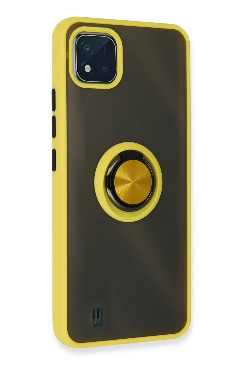 Mey İthalat® Realme C11 2021 Kılıf Montreal Yüzüklü Silikon Kapak - Sarı