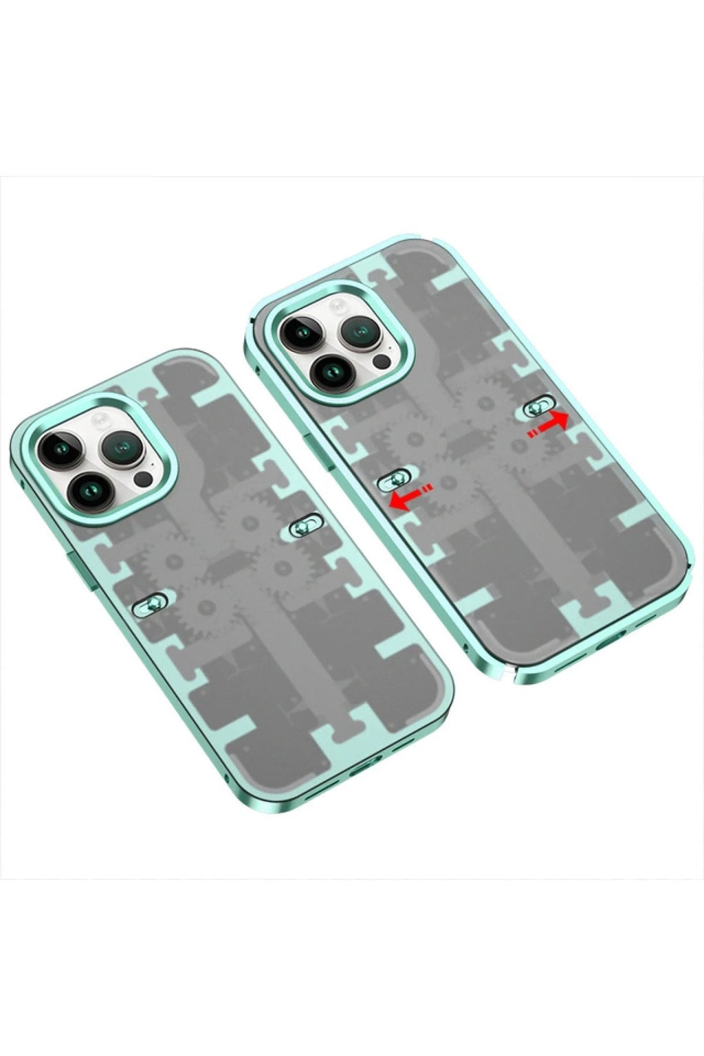 Mey İthalat® iPhone 14 Pro Kılıf Mekanik Bumper Kapak - Yeşil