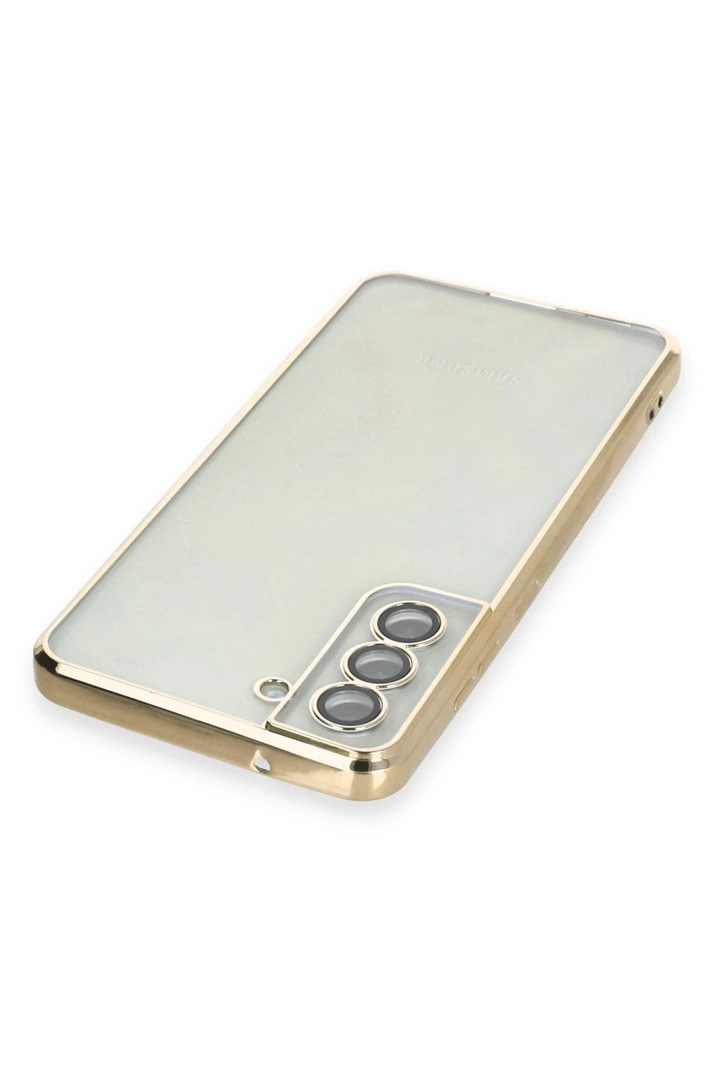 Mey İthalat® Samsung Galaxy S21 FE Kılıf Lensli Silikon - Gold