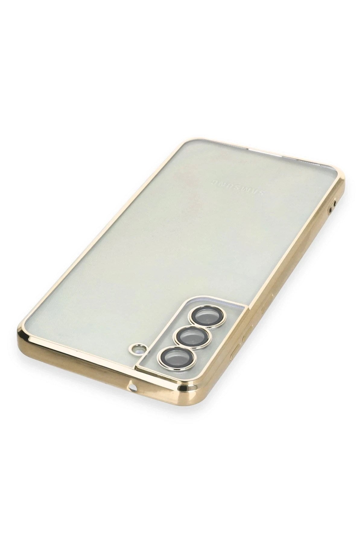 Mey İthalat® Samsung Galaxy S21 FE Kılıf Lensli Silikon - Gold