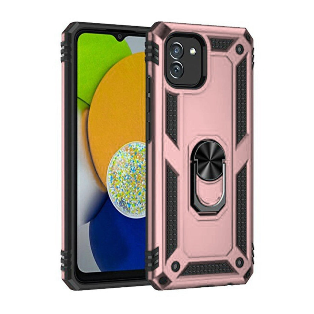 Mey İthalat® Samsung Galaxy A03 Kılıf Sofya Yüzüklü Silikon Kapak - Rose