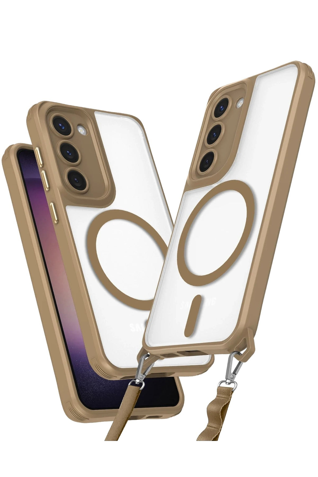 Mey İthalat® Samsung Galaxy S23 Plus Kılıf Enka Magsafe Silikon Kılıf - Desert