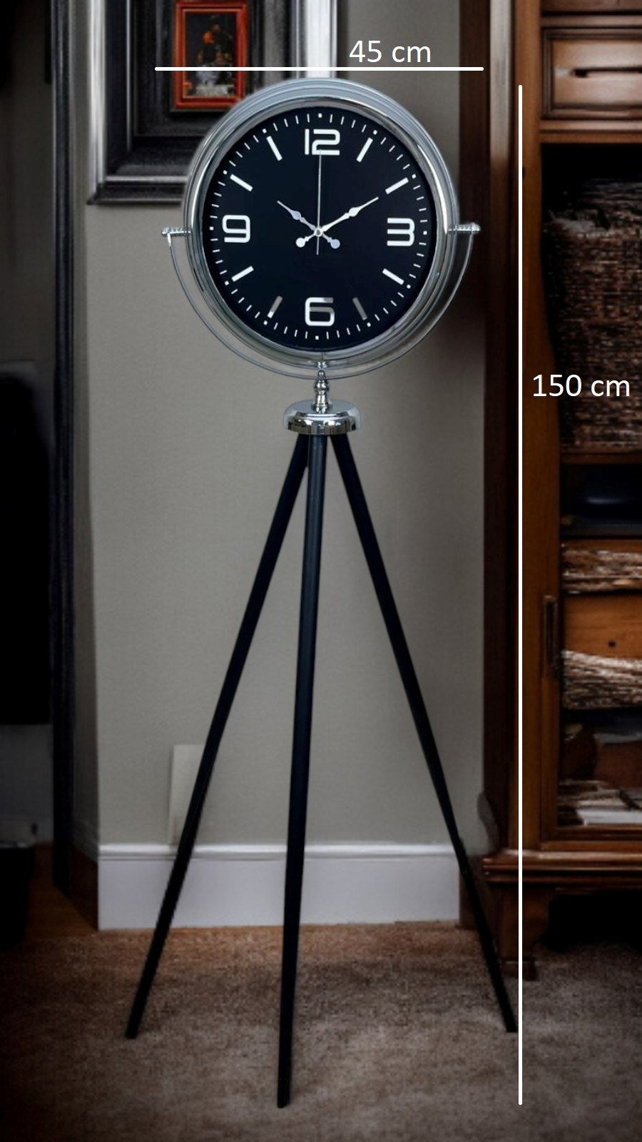 Krom Asil Tripod Ayaklı Saat