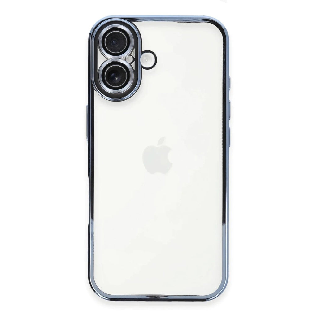 Mey İthalat® iPhone 16 Plus Kılıf Lensli Silikon - Açık Mavi