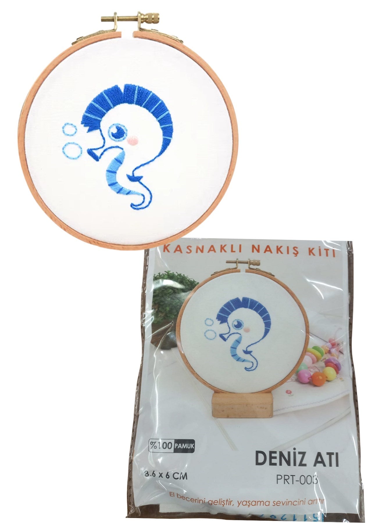 Nakış Kitleri Kasnaklı 8.6 X 6 Cm Deniz Atı