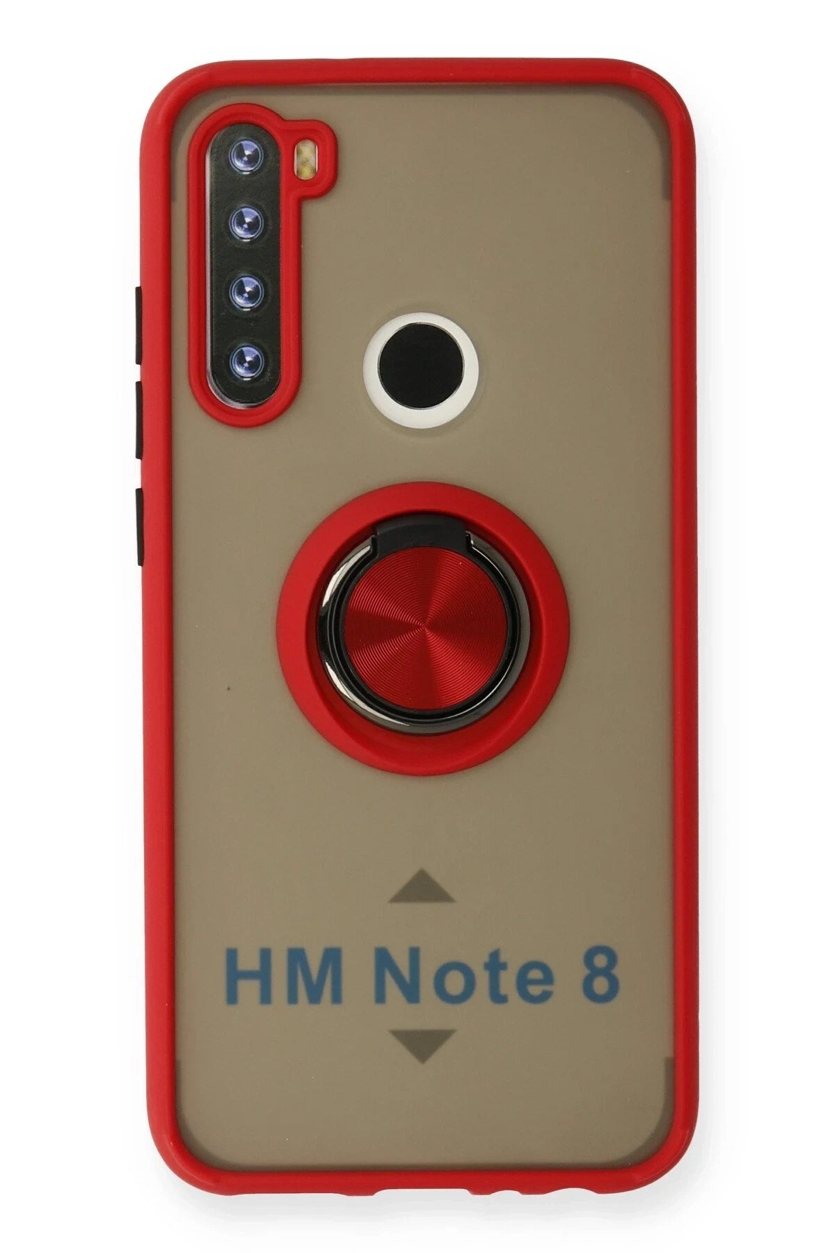 Mey İthalat® Redmi Note 8 Kılıf Montreal Yüzüklü Silikon Kapak - Kırmızı