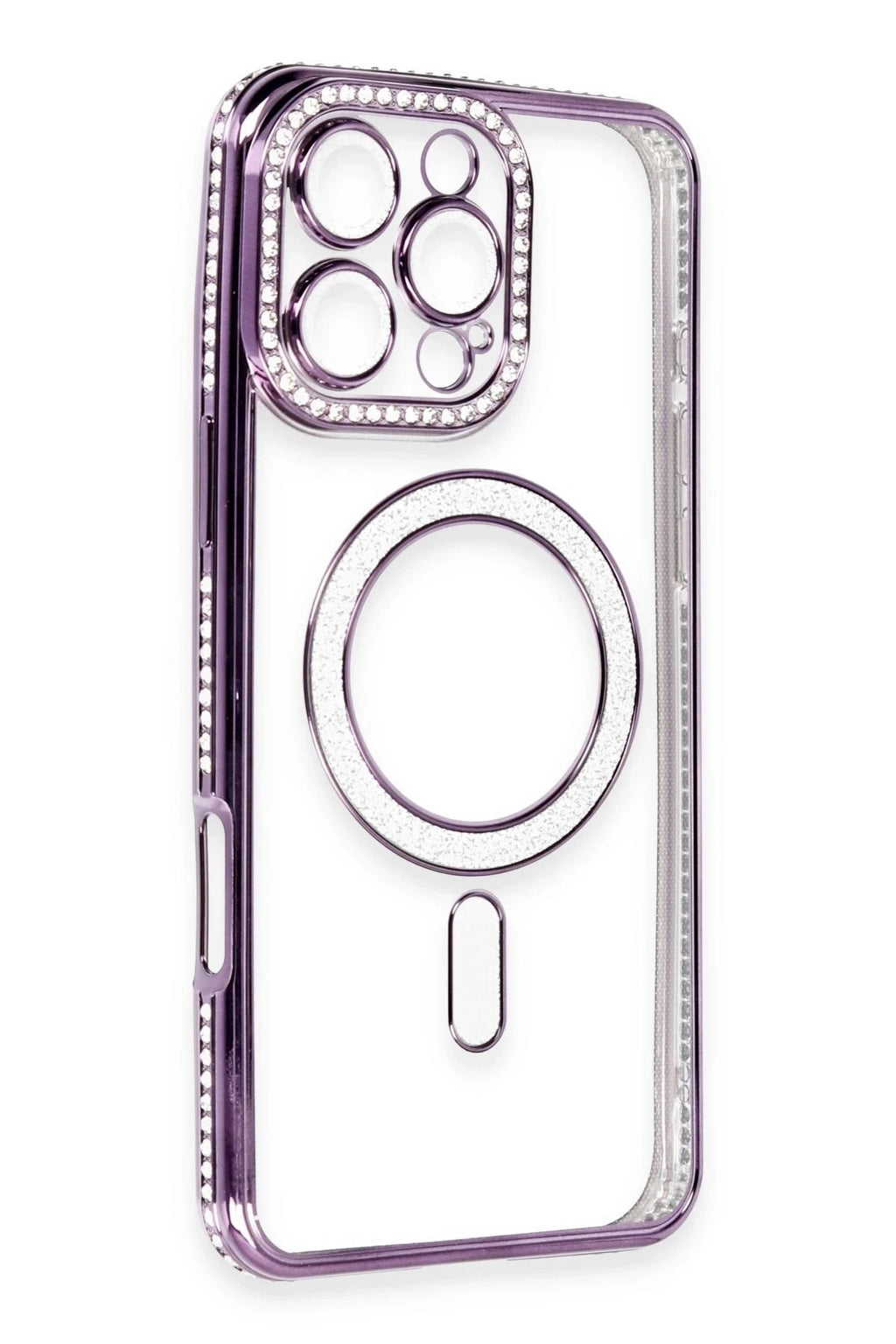 Mey İthalat® iPhone 16 Pro Max Kılıf Joke Simli Magneticsafe Kılıf - Derin Mor