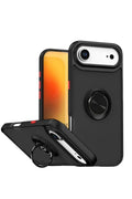 Mey İthalat® iPhone 17 Air Montreal Yüzüklü Silikon Kapak - Siyah