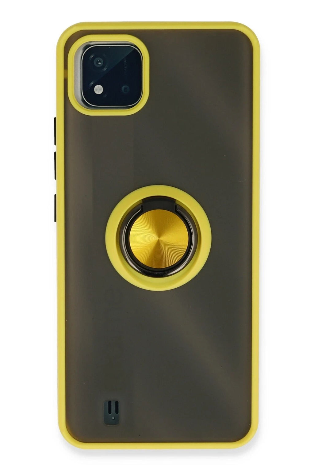 Mey İthalat® Realme C11 2021 Kılıf Montreal Yüzüklü Silikon Kapak - Sarı