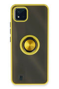 Mey İthalat® Realme C11 2021 Kılıf Montreal Yüzüklü Silikon Kapak - Sarı