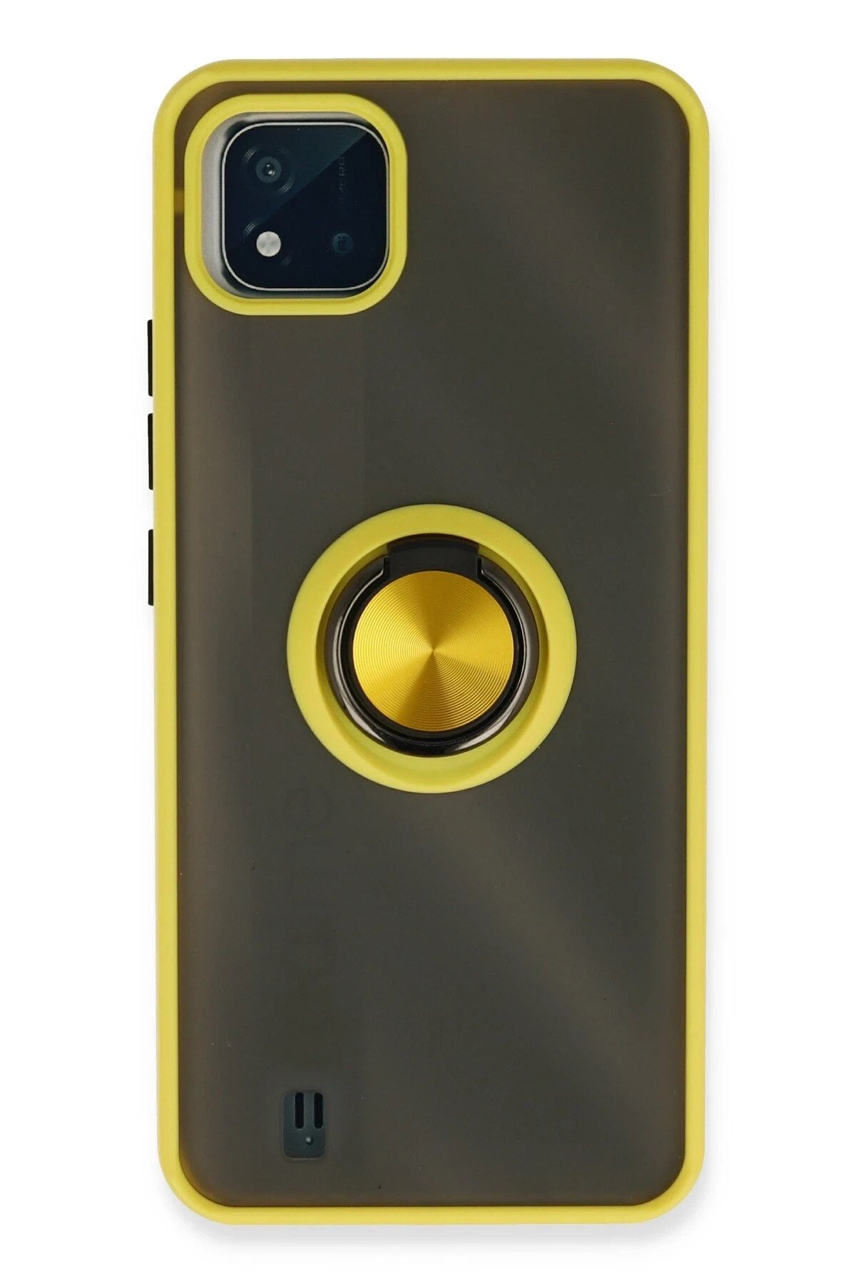 Mey İthalat® Realme C11 2021 Kılıf Montreal Yüzüklü Silikon Kapak - Sarı