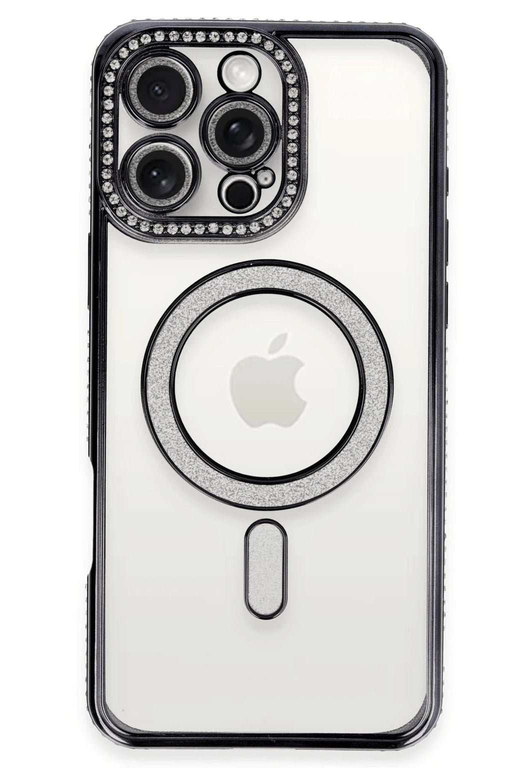 Mey İthalat® iPhone 16 Pro Max Kılıf Joke Simli Magneticsafe Kılıf - Siyah