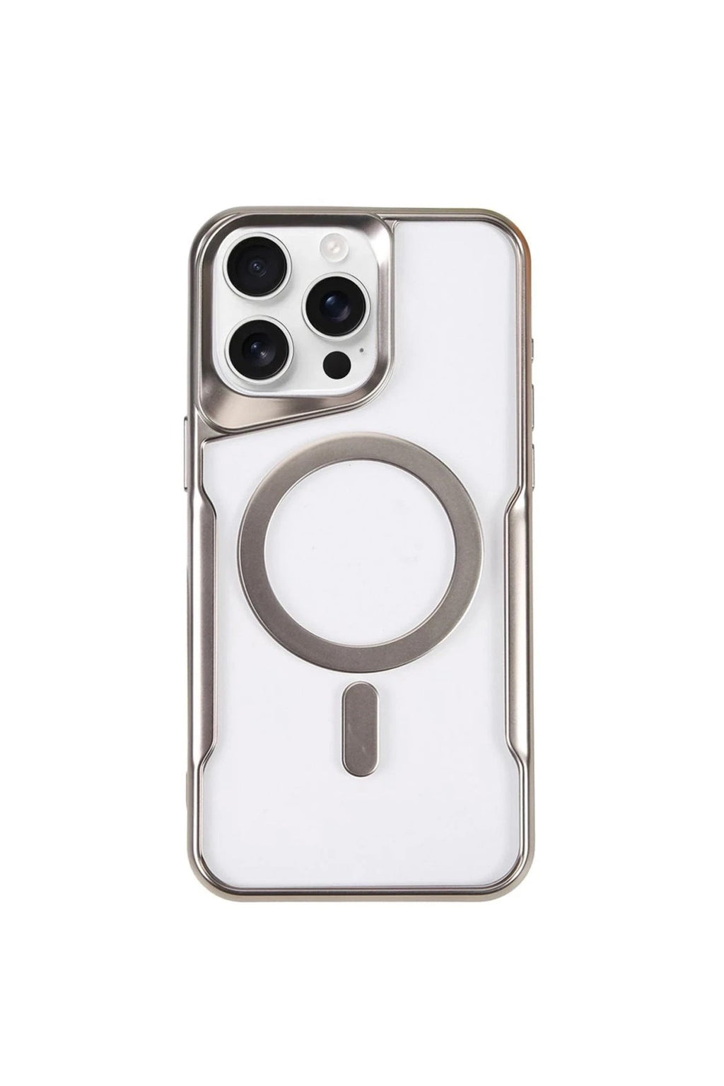 Mey İthalat® iPhone 14 Pro Max Kılıf Boyi Magsafe Silikon Kapak - Gümüş
