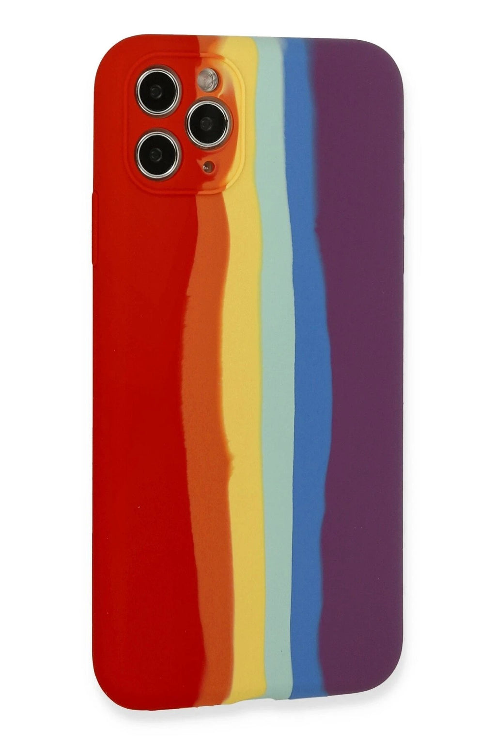 Mey İthalat® iPhone 11 Pro Kılıf Ebruli Lansman Silikon - Kırmızı-Mor