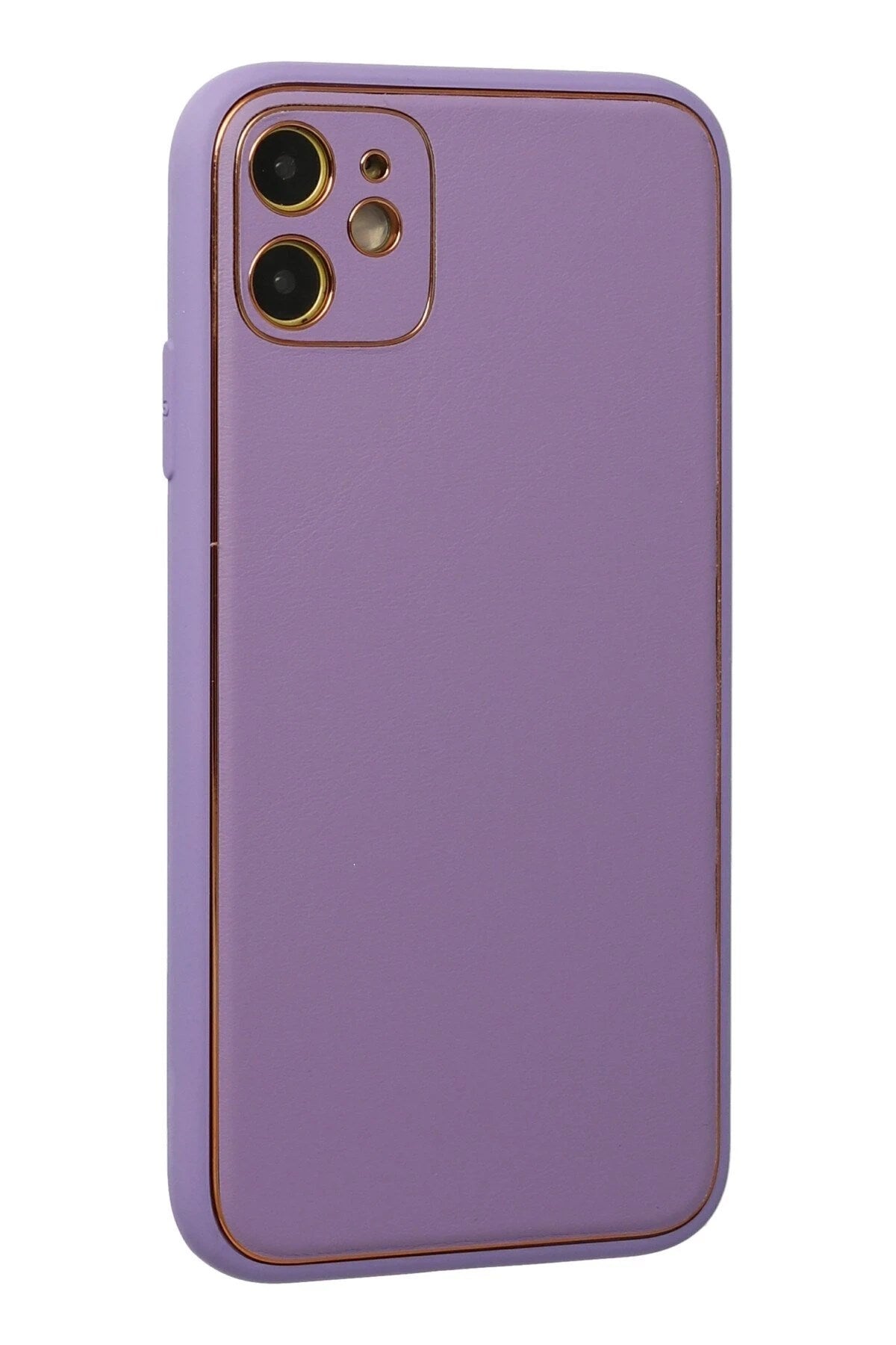 Mey İthalat® iPhone 12 Kılıf Coco Deri Silikon Kapak - Lila