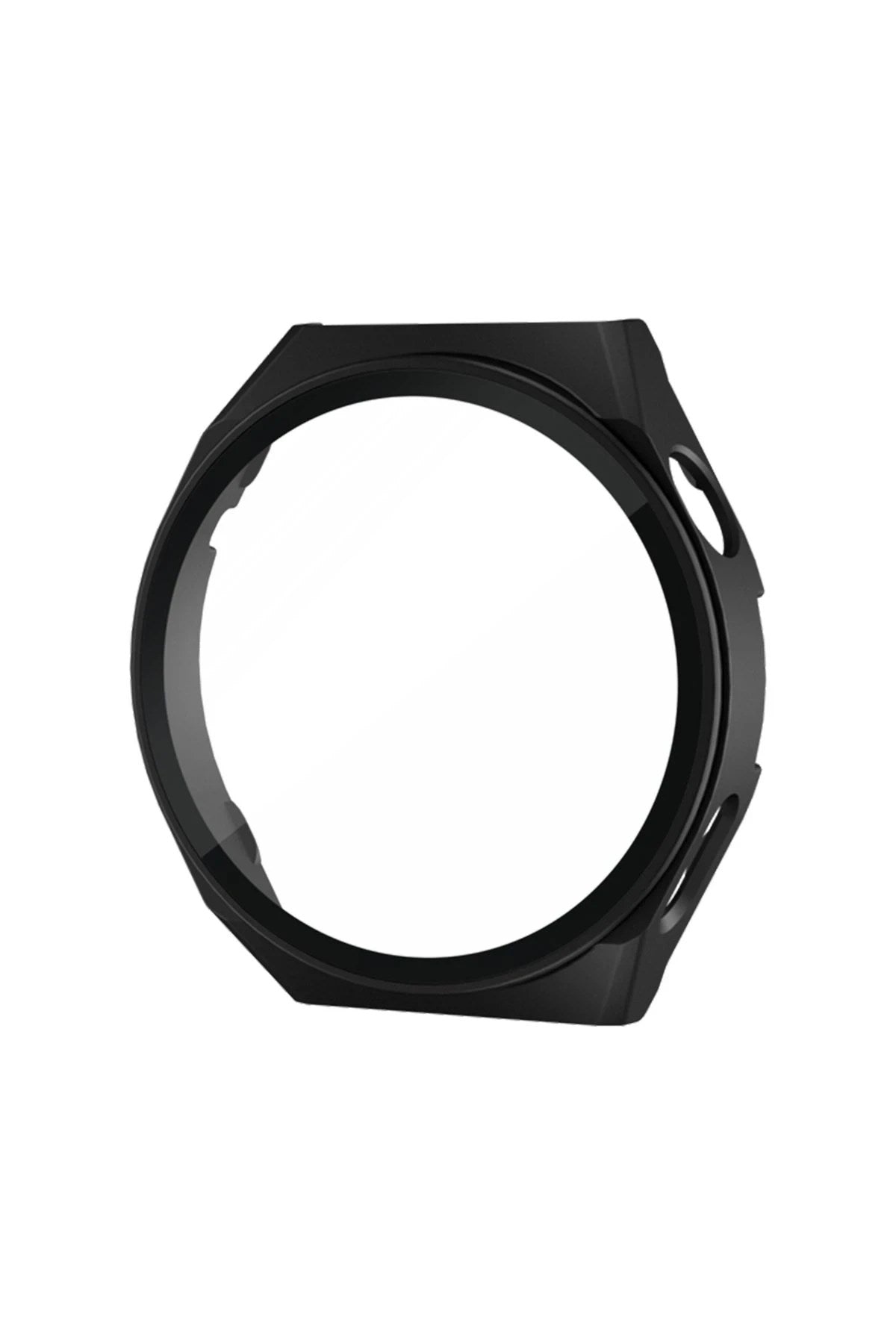 Mey İthalat® Huawei Watch GT3 Pro 46mm Dota Camlı Kasa Ekran Koruyucu - Siyah