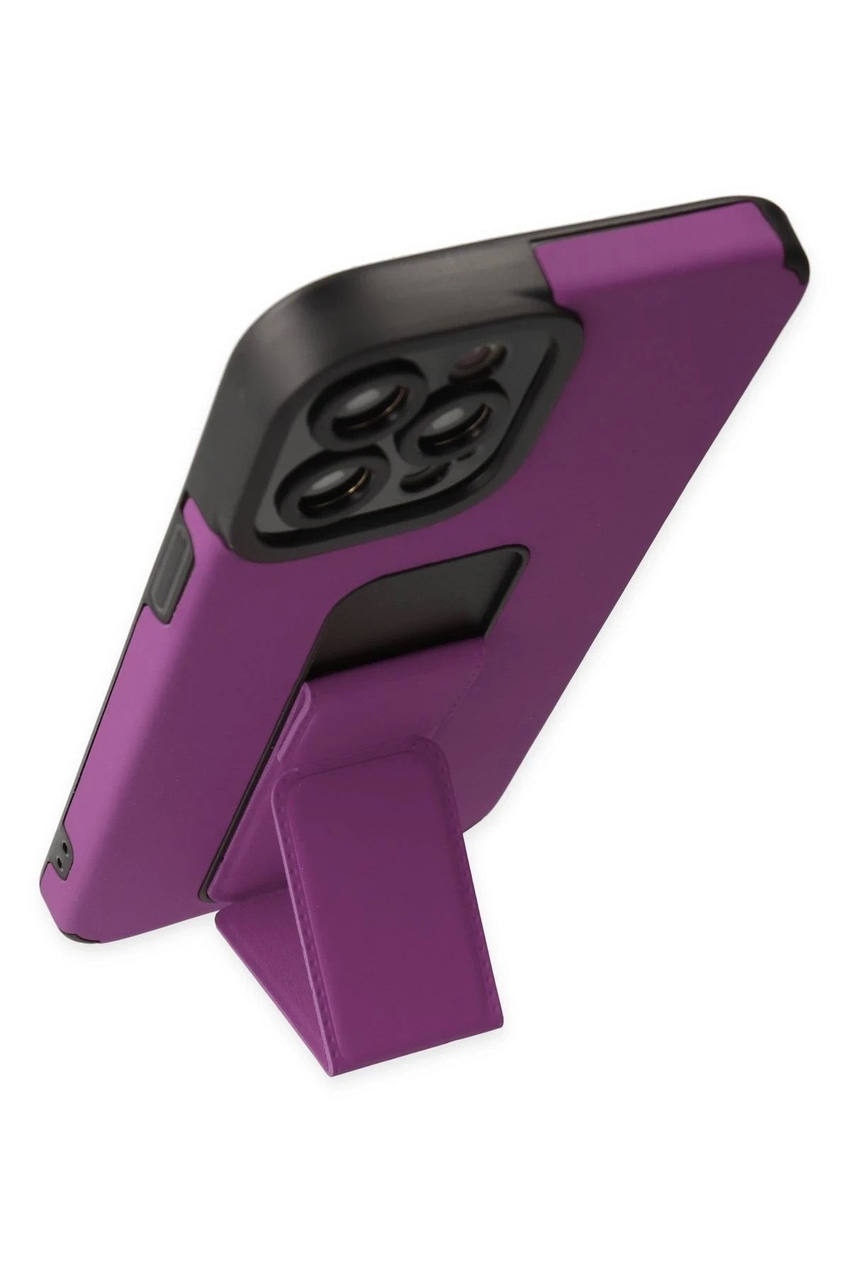 Mey İthalat® iPhone 12 Pro Max Kılıf Mega Standlı Silikon - Mor