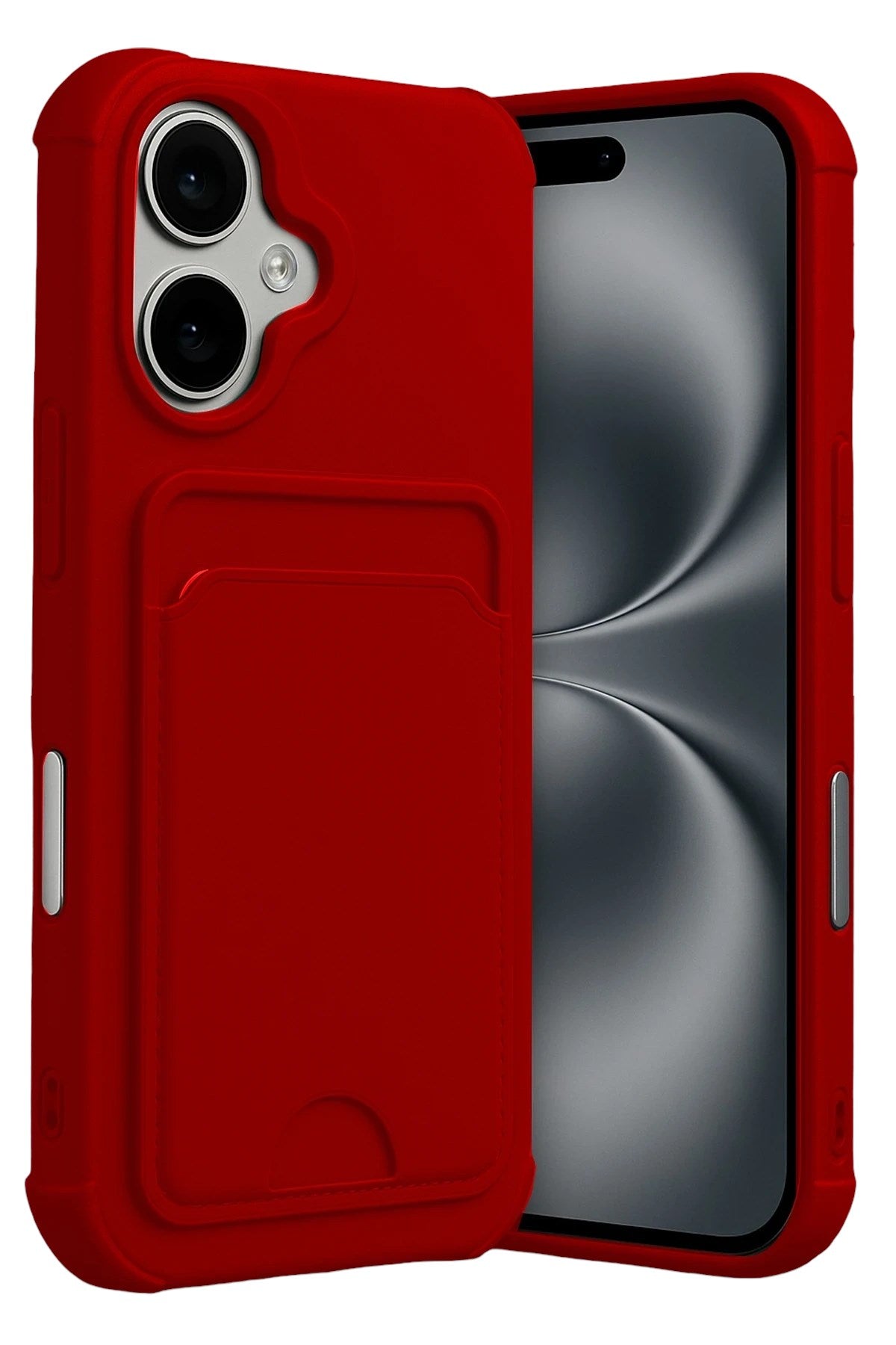 Mey İthalat® iPhone 17 Kelvin Kartvizitli Silikon - Kırmızı