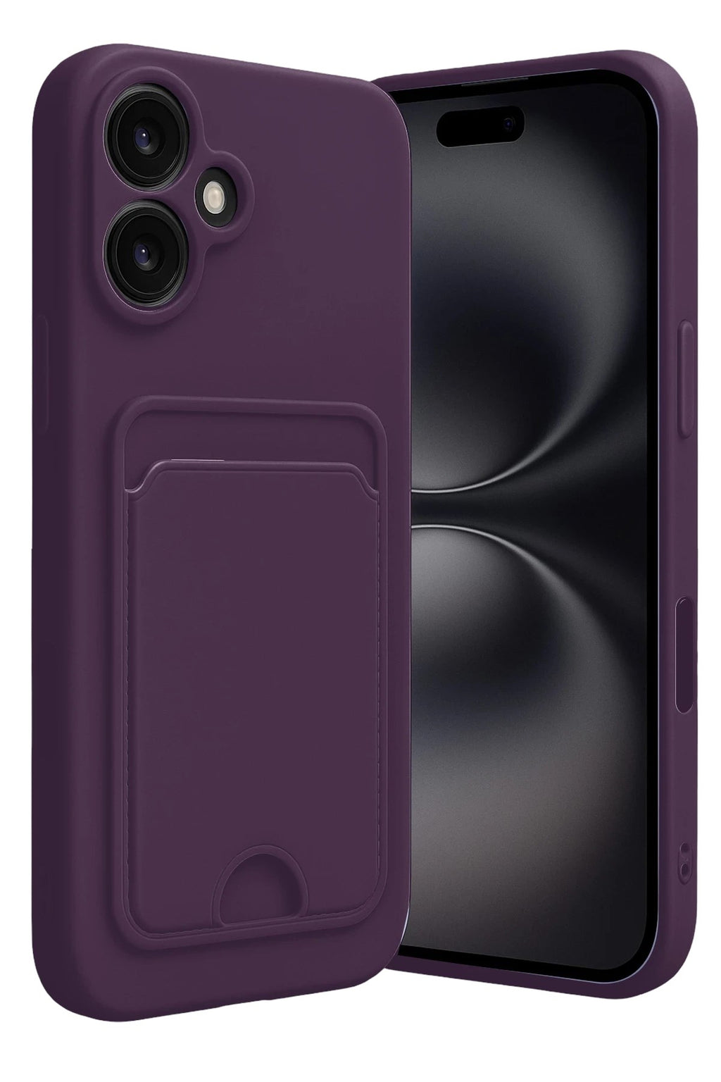 Mey İthalat® iPhone 16 Kılıf Kelvin Kartvizitli Silikon - Derin Mor