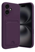 Mey İthalat® iPhone 16 Kılıf Kelvin Kartvizitli Silikon - Derin Mor