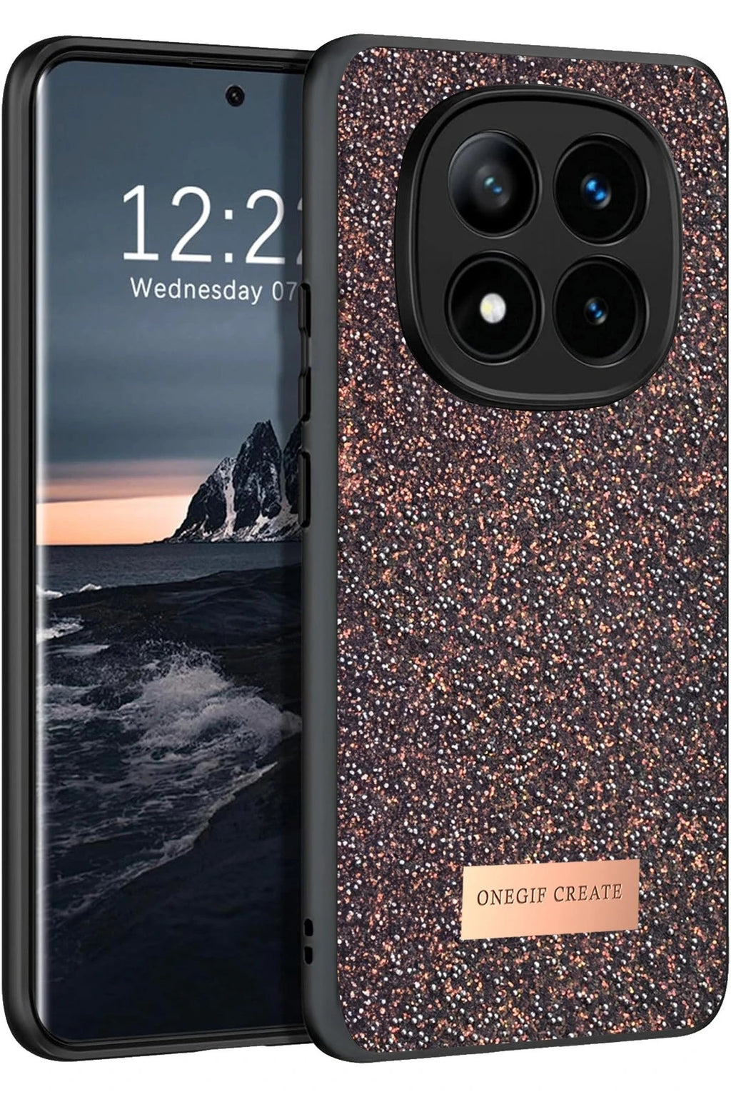 Mey İthalat® Redmi Note 14 Pro 4G Bright Simli Kapak - Derin Mor
