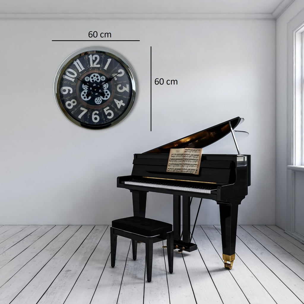 Iron Legacy Krom 60 Cm Çarklı Duvar Saati