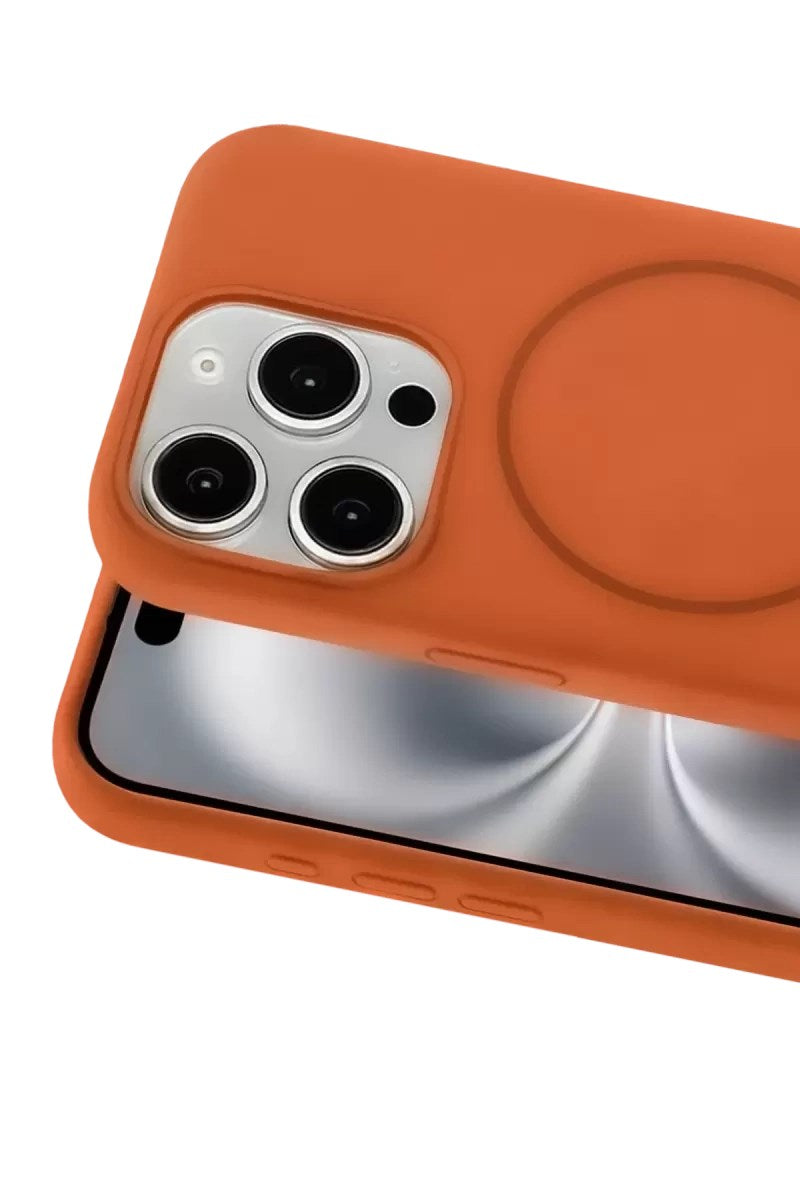 Mey İthalat® iPhone 15 Pro Max Kılıf Jully Magsafe Kapak - Turuncu