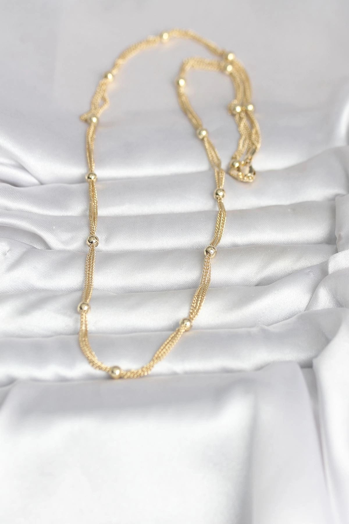 Mey İthalat® CM 14K Gold Renk Topçuk Model 60 cm Kadın Kolye