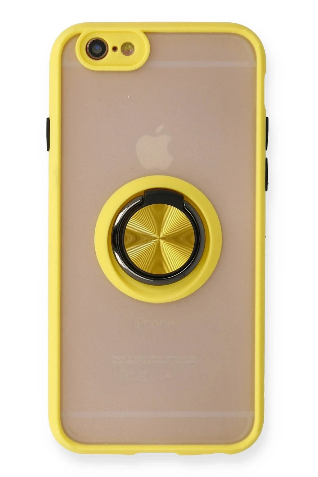 Mey İthalat® iPhone 6 Kılıf Montreal Yüzüklü Silikon Kapak - Sarı