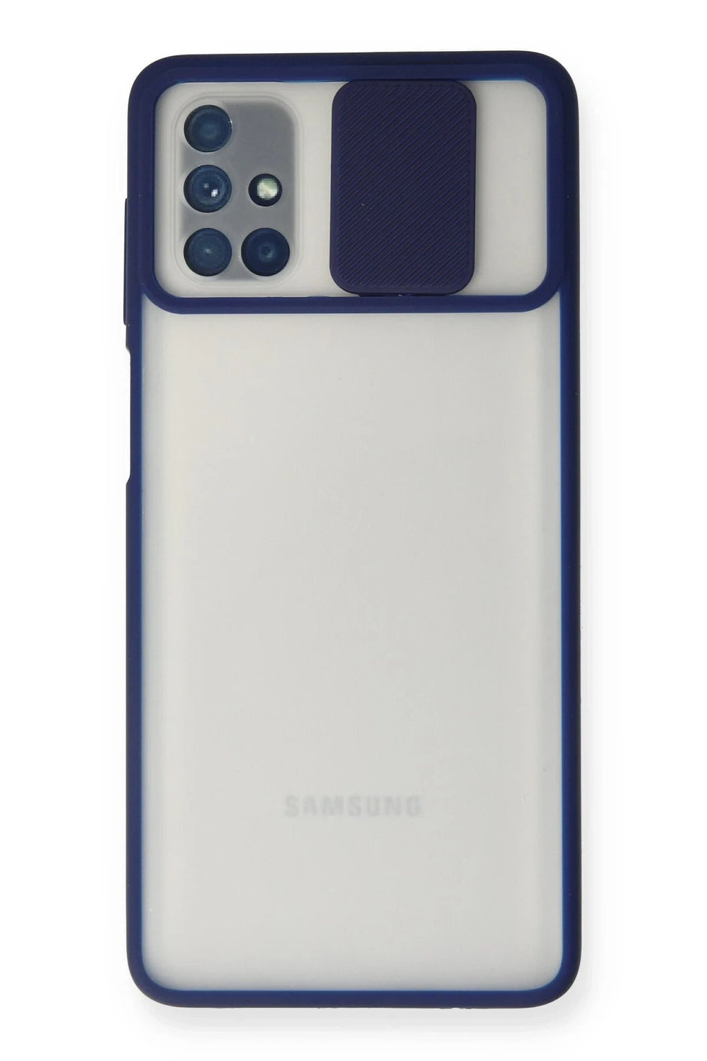 Mey İthalat® Samsung Galaxy M51 Kılıf Palm Buzlu Kamera Sürgülü Silikon - Lacivert