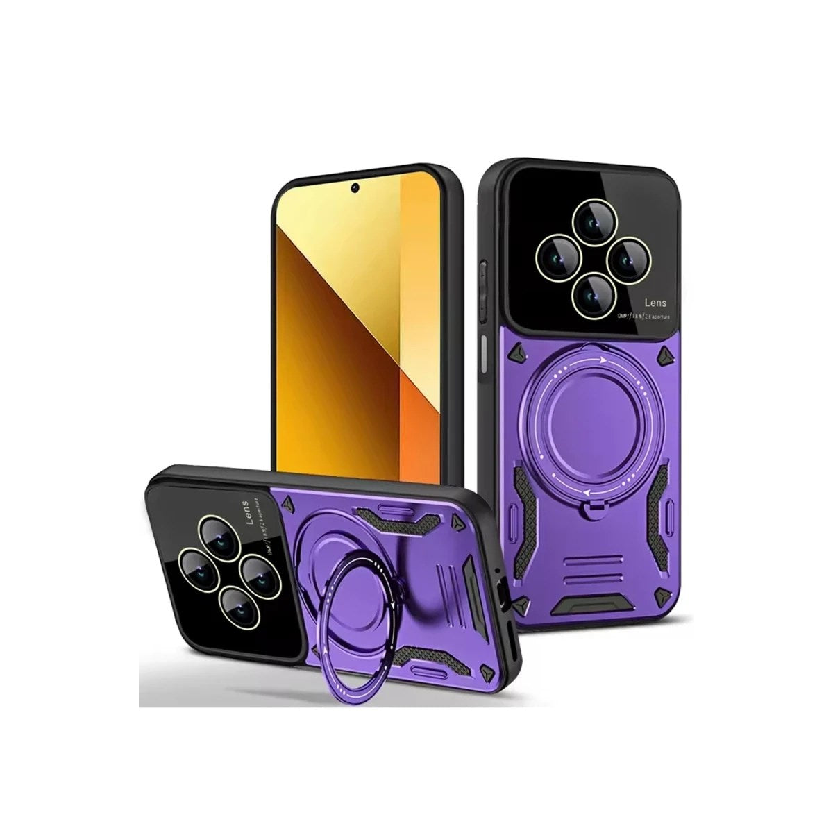 Mey İthalat® Redmi 14C Kılıf Joy Lens Standlı Kapak - Mor