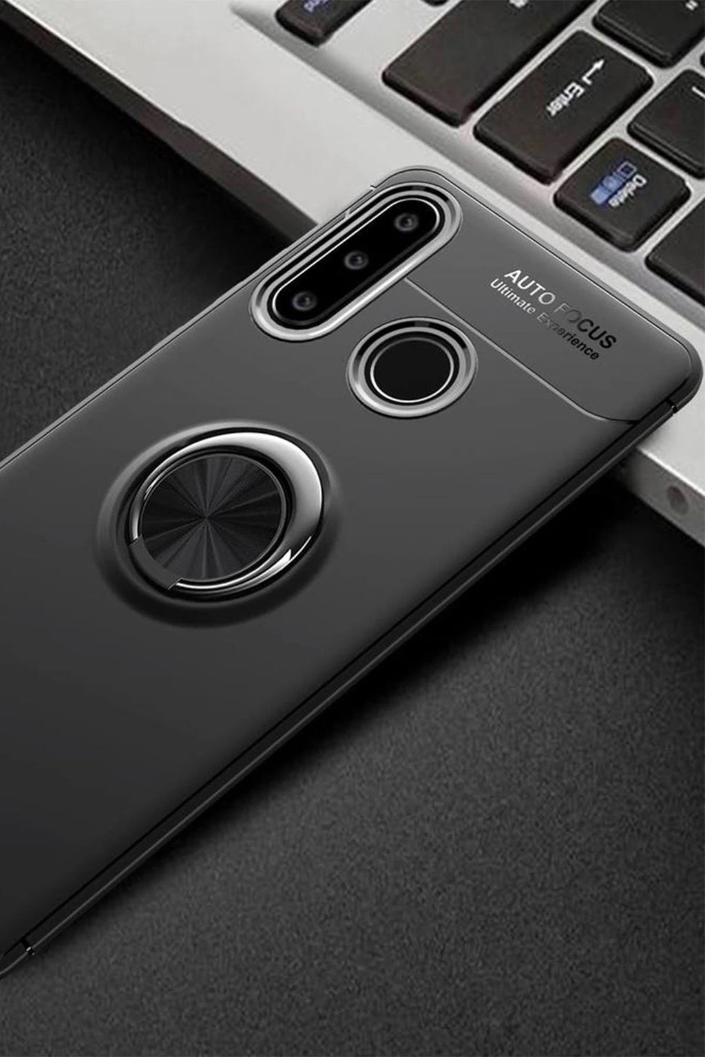 Mey İthalat® Huawei Y6P Kılıf Range Yüzüklü Silikon - Siyah