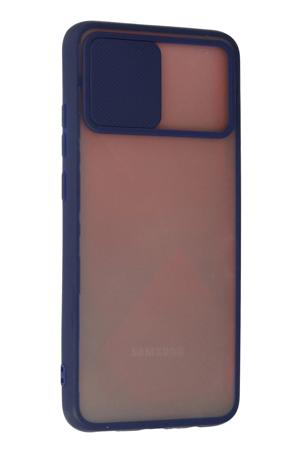Mey İthalat® Samsung Galaxy A02S Kılıf Palm Buzlu Kamera Sürgülü Silikon - Lacivert