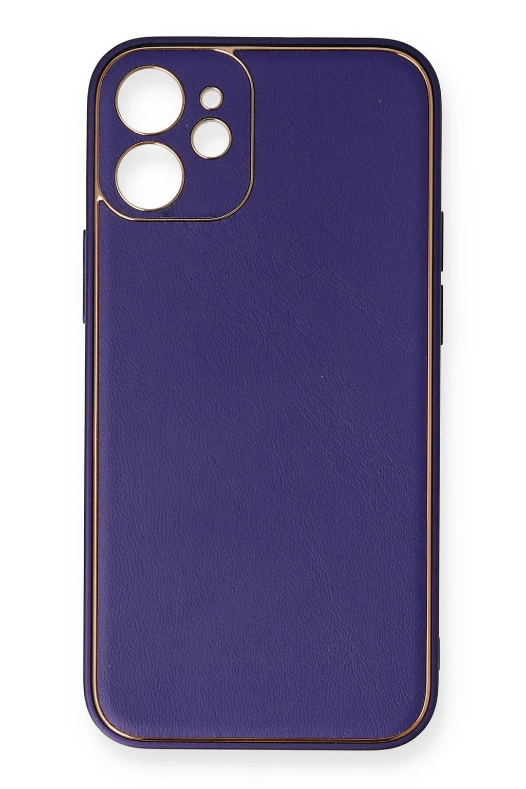 Mey İthalat® iPhone 12 Mini Kılıf Coco Deri Silikon Kapak - Mor