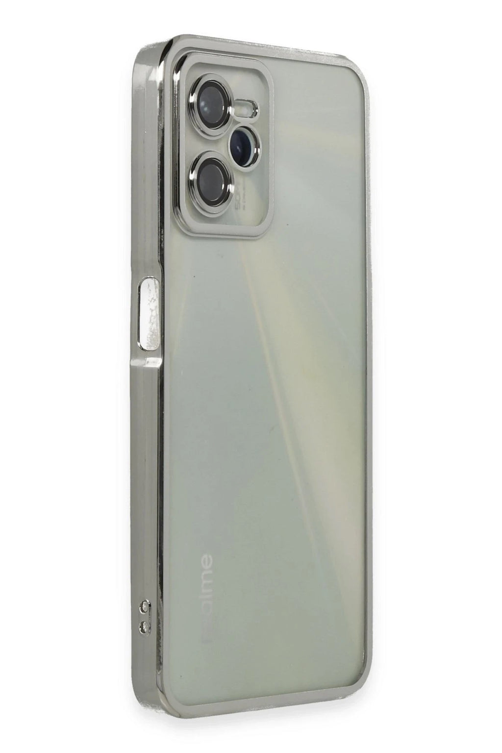 Mey İthalat® Realme C35 Kılıf Lensli Silikon - Gümüş