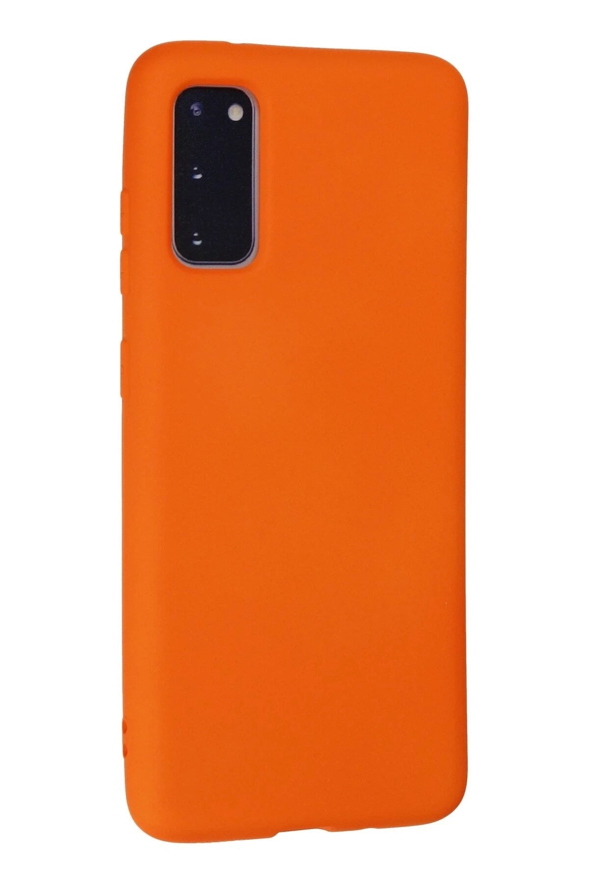 Mey İthalat® Samsung Galaxy S20 Kılıf Nano içi Kadife Silikon - Turuncu