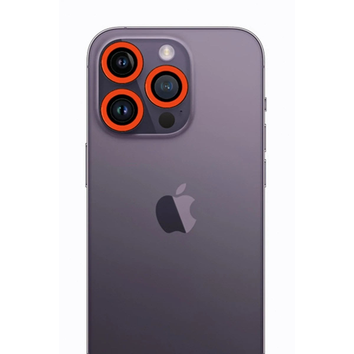 Mey İthalat® iPhone 12 Pro Neon Fosforlu Kamera Lens - Turuncu