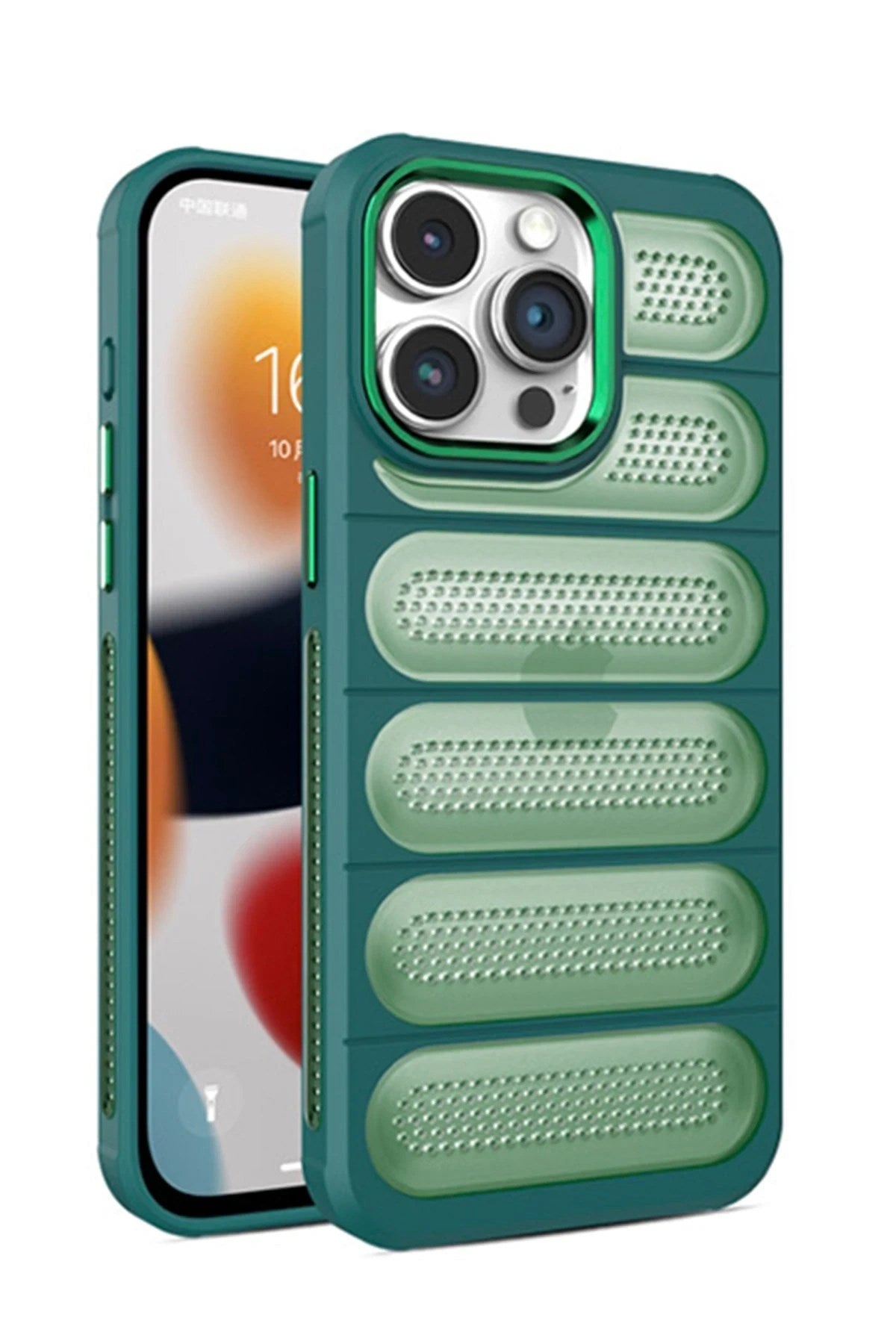 Mey İthalat® iPhone 14 Pro Max Kılıf Airmax Silikon Kapak - Koyu Yeşil