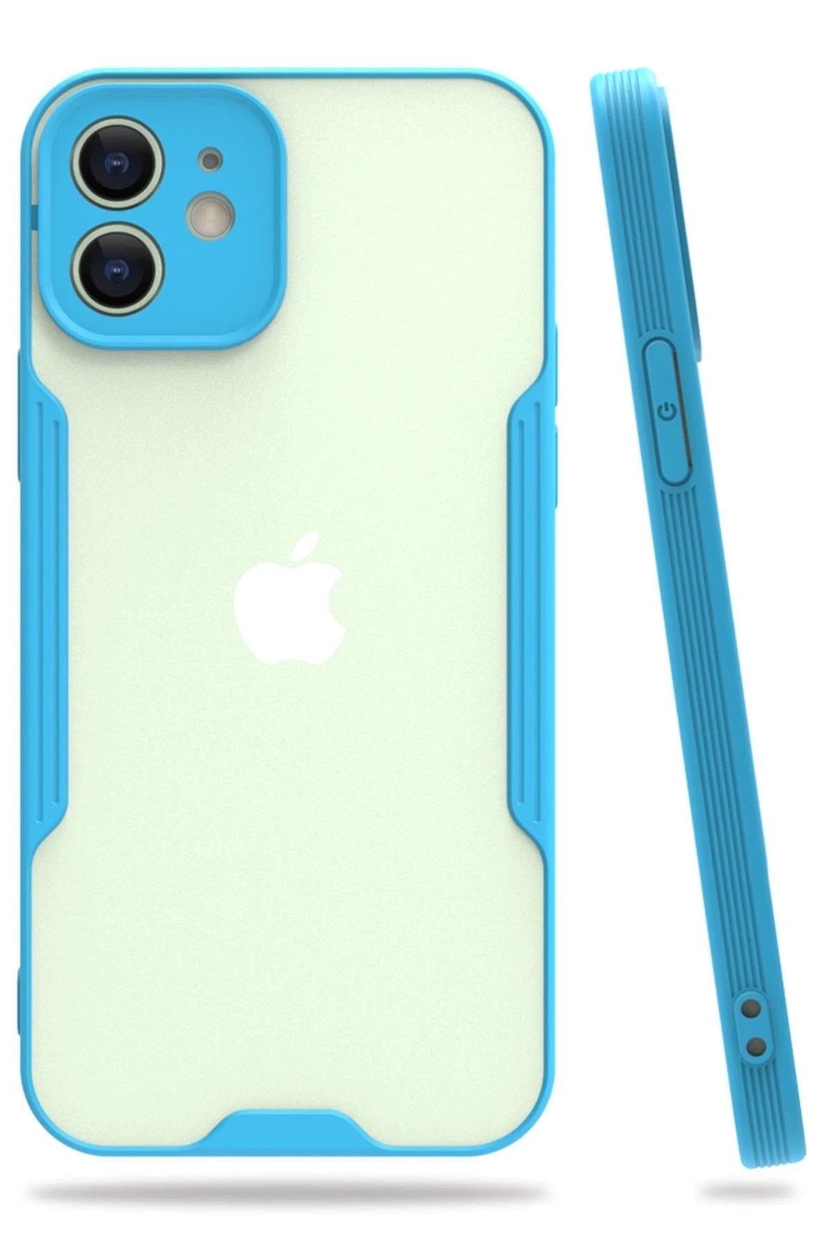 Mey İthalat® iPhone 12 Kılıf Platin Silikon - Mavi