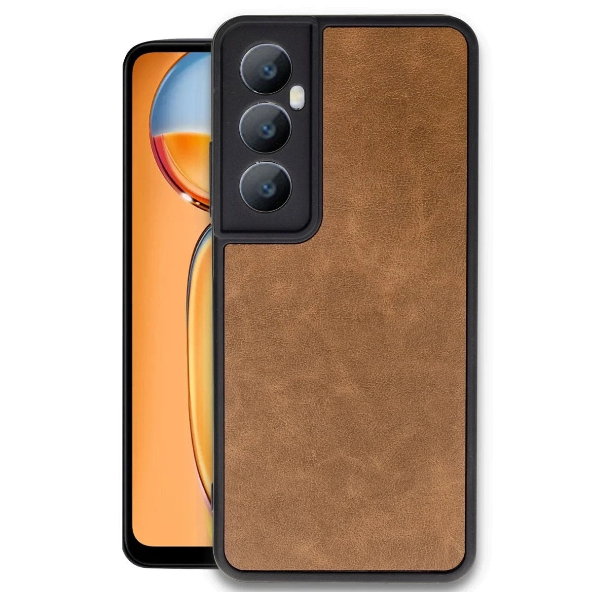 Mey İthalat® Realme C65 Kılıf Aras Deri Kapak - Taba