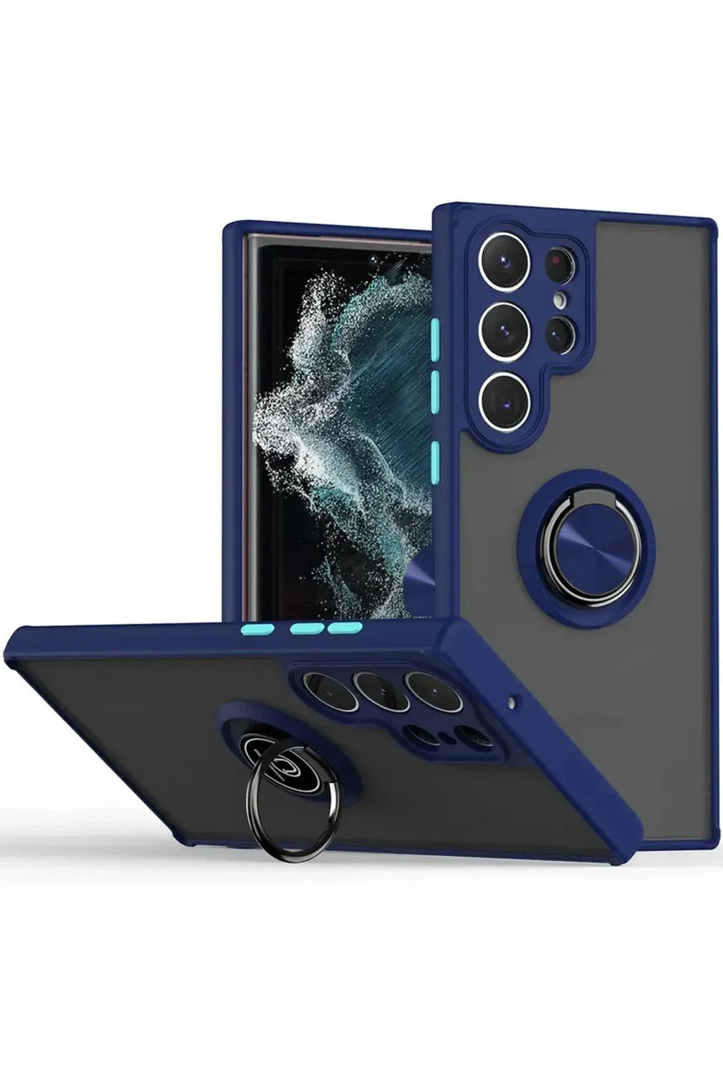 Mey İthalat® Samsung Galaxy S25 Ultra Kılıf Montreal Yüzüklü Silikon Kapak - Lacivert