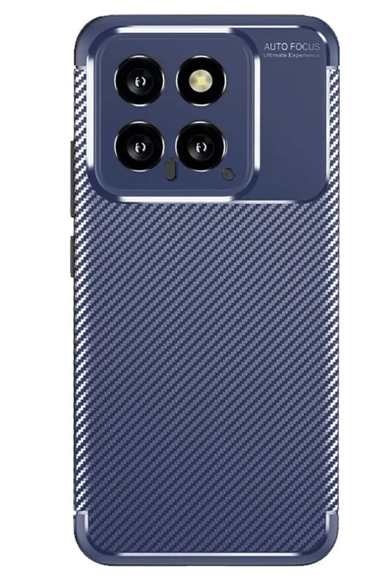 Mey İthalat® Mi 14T Kılıf Auto Focus Karbon Kapak - Lacivert