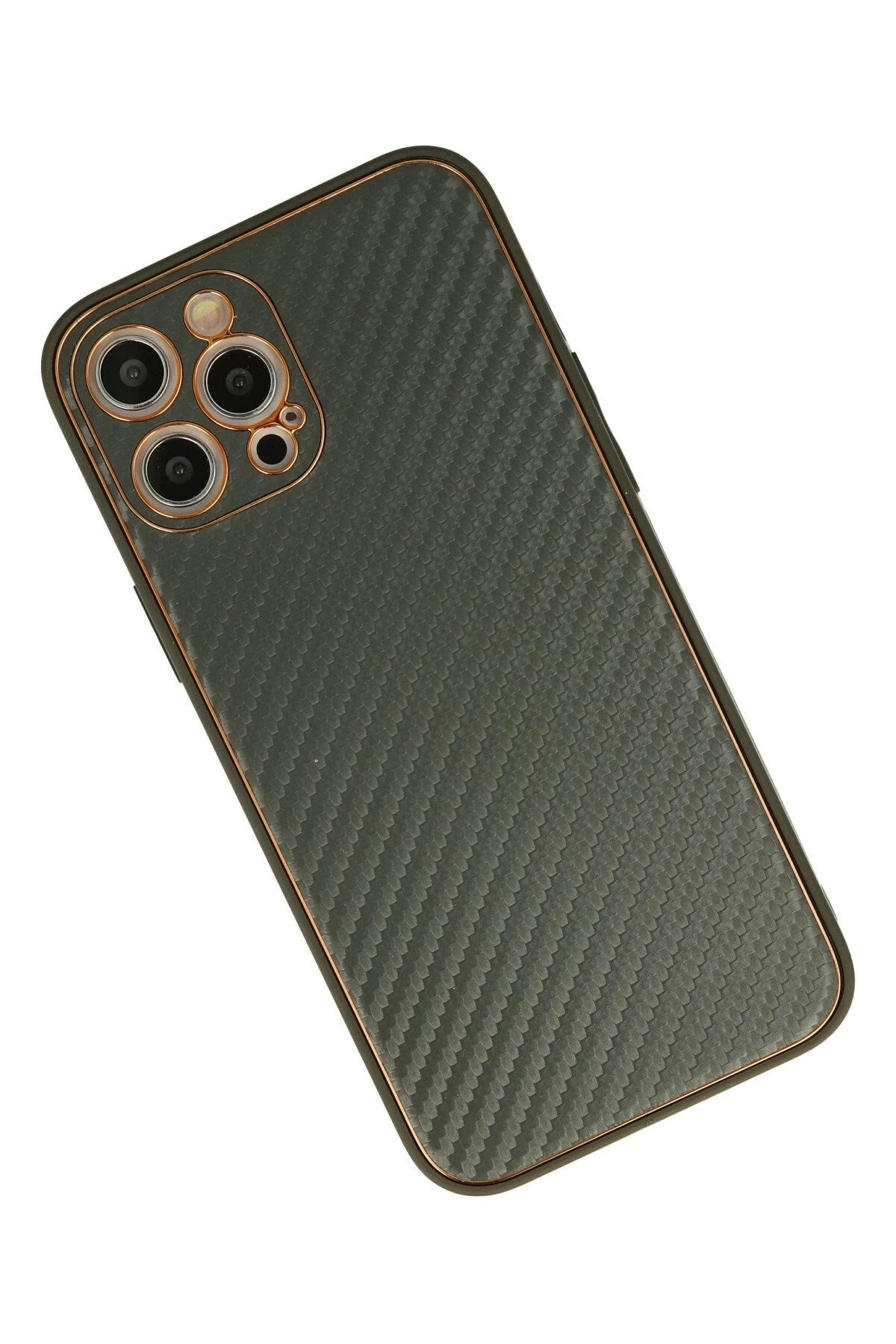 Mey İthalat® iPhone 12 Pro Kılıf Coco Karbon Silikon - Füme