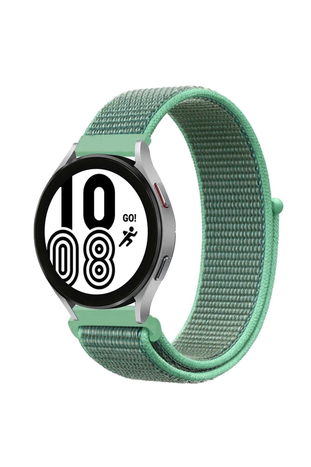Mey İthalat® Samsung Galaxy Watch 4 Hasırlı Cırtcırtlı Kordon - Turkuaz