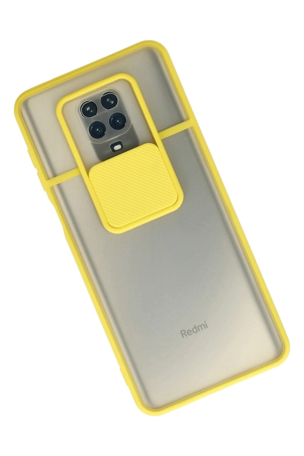 Mey İthalat® Redmi Note 9 Pro Kılıf Palm Buzlu Kamera Sürgülü Silikon - Sarı