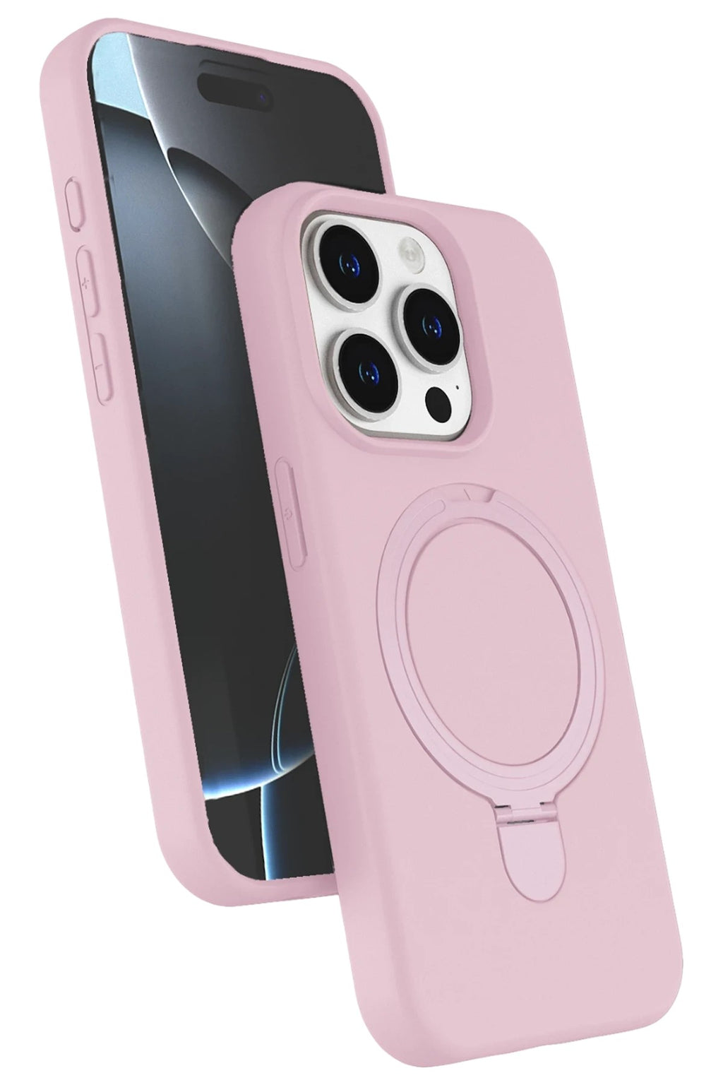 Mey İthalat® iPhone 15 Pro Max Regal Magsafe Standlı Kapak - Açık Pembe