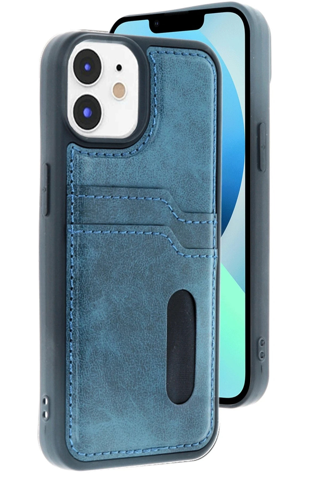 Mey İthalat® iPhone 11 Kılıf Sara Kartvizitli Deri Kılıf - Lacivert